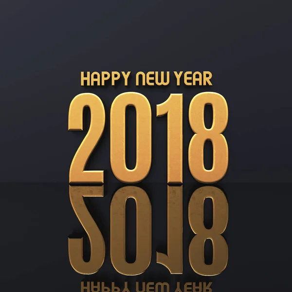 Feliz Año Nuevo 2018 Diseño de texto Ilustración 3D —  Fotos de Stock