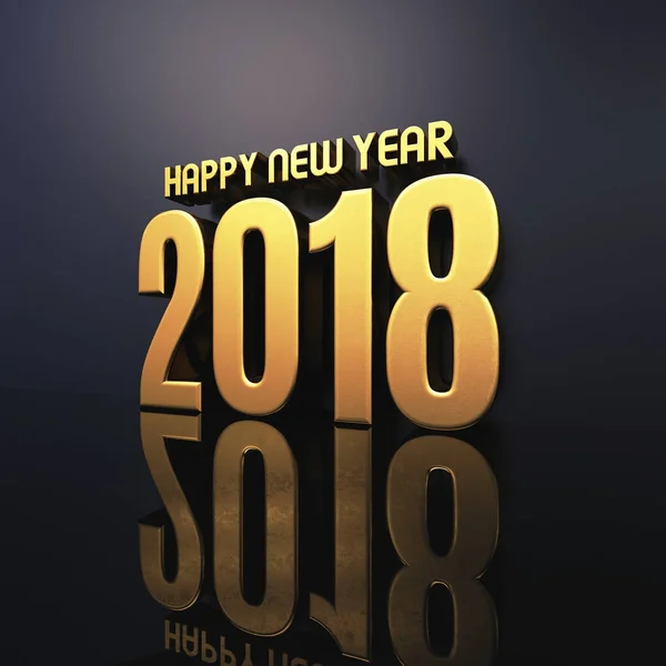 Šťastný nový rok 2018 Text návrhu 3d obrázek — Stock fotografie