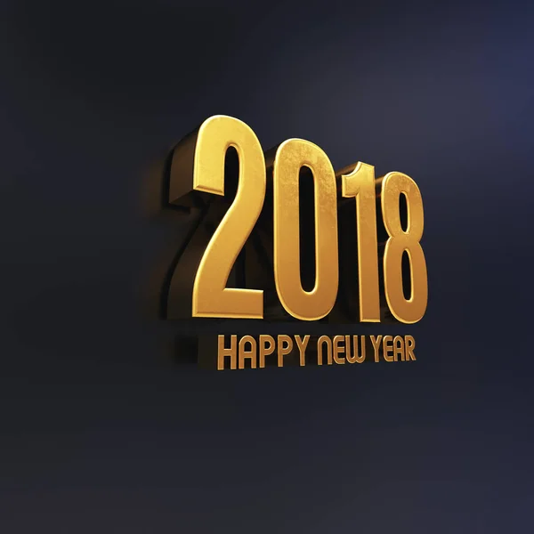 Feliz Año Nuevo 2018 Diseño de texto Ilustración 3D —  Fotos de Stock
