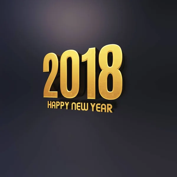 Feliz Ano Novo 2018 Design de Texto Ilustração 3D — Fotografia de Stock