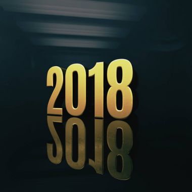 Mutlu yeni yıl 2018 metin tasarım 3d çizim