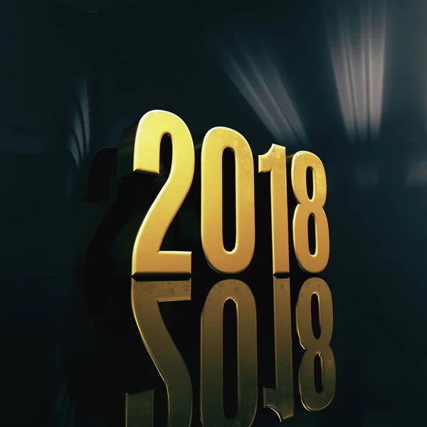 Happy New Year 2018 Text Design 3D Illustration