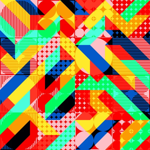 Spaß Mode geometrische Pop Art 1980 Stil Muster — Stockvektor