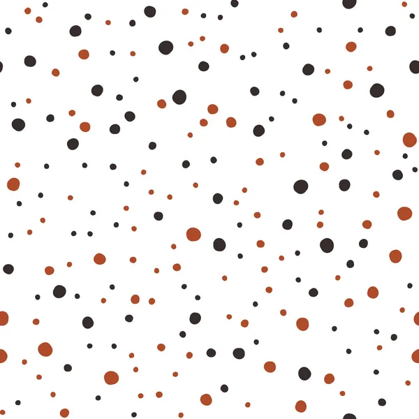 Hand getrokken Dots asymmetrische naadloze patroon, gestippelde Swiss — Stockvector