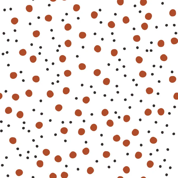 Dibujado a mano puntos asimétricos sin costura patrón, puntos suizos — Vector de stock