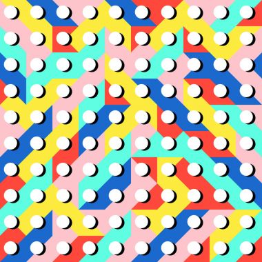 Eğlenceli moda geometrik Pop Art 1980 tarzı desen