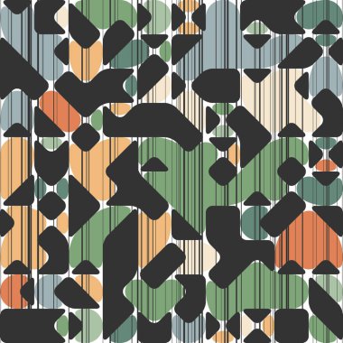 Çeşitli yuvarlak şekiller Retro arka plan