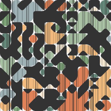 Çeşitli yuvarlak şekiller Retro arka plan