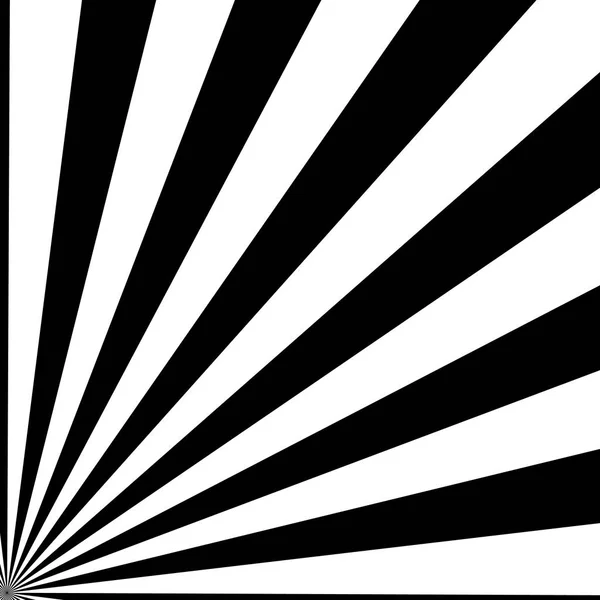 Blanco y Negro Sol patrón de explosión del sol — Vector de stock