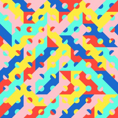 Eğlenceli moda geometrik Pop Art 1980 tarzı desen