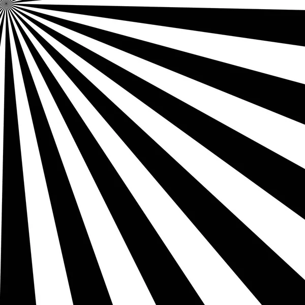 Blanco y Negro Sol patrón de explosión del sol — Vector de stock