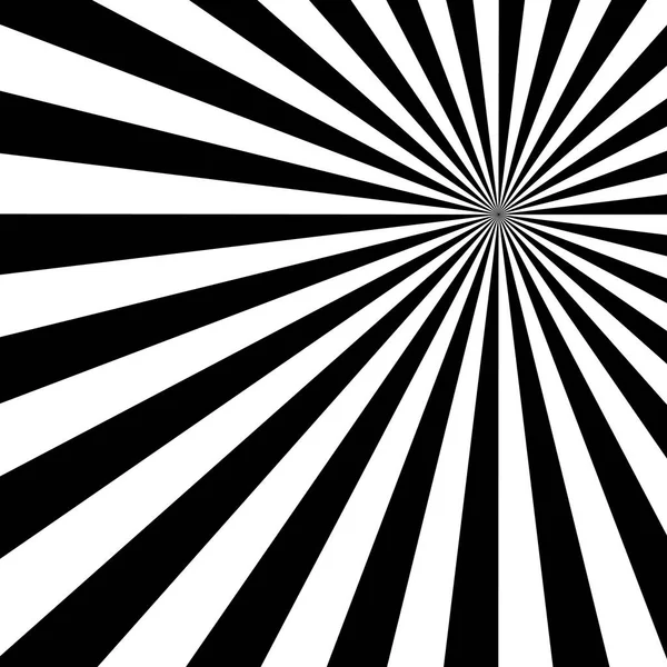 Black and White Sun Sunburst Pattern — Stockvector