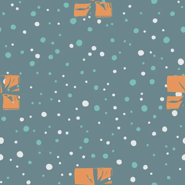 Nahtlose Weihnachtsgeschenkschachtel Geschenk Muster — Stockvektor