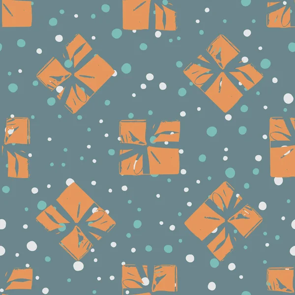 Naadloze Christmas Gift Box aanwezig patroon — Stockvector