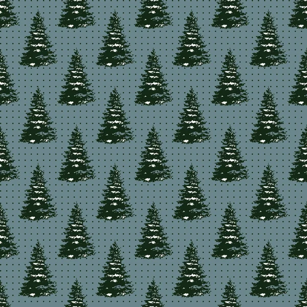 Joyeux Noël sans couture motif festif avec arbre — Image vectorielle