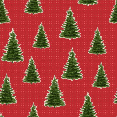 Ağaç ile sorunsuz neşeli Noel şenlikli desen