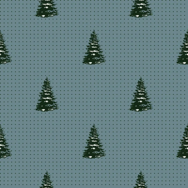 Joyeux Noël sans couture motif festif avec arbre — Image vectorielle