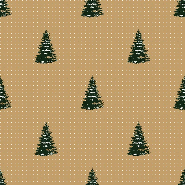 Joyeux Noël sans couture motif festif avec arbre — Image vectorielle