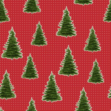 Ağaç ile sorunsuz neşeli Noel şenlikli desen