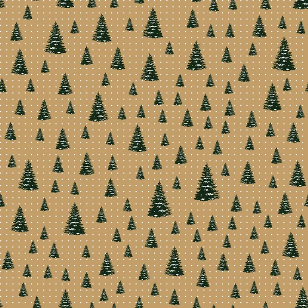 Απρόσκοπτη καλά Χριστούγεννα γιορτινό μοτίβο με δέντρο — Διανυσματικό Αρχείο