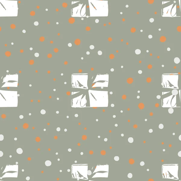 Boîte cadeau de Noël sans couture modèle actuel — Image vectorielle