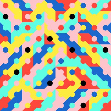 Eğlenceli moda geometrik Pop Art 1980 tarzı desen