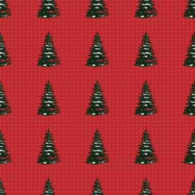 Ağaç ile sorunsuz neşeli Noel şenlikli desen