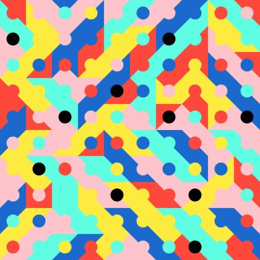 Eğlenceli moda geometrik Pop Art 1980 tarzı desen