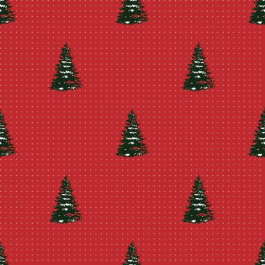 Ağaç ile sorunsuz neşeli Noel şenlikli desen