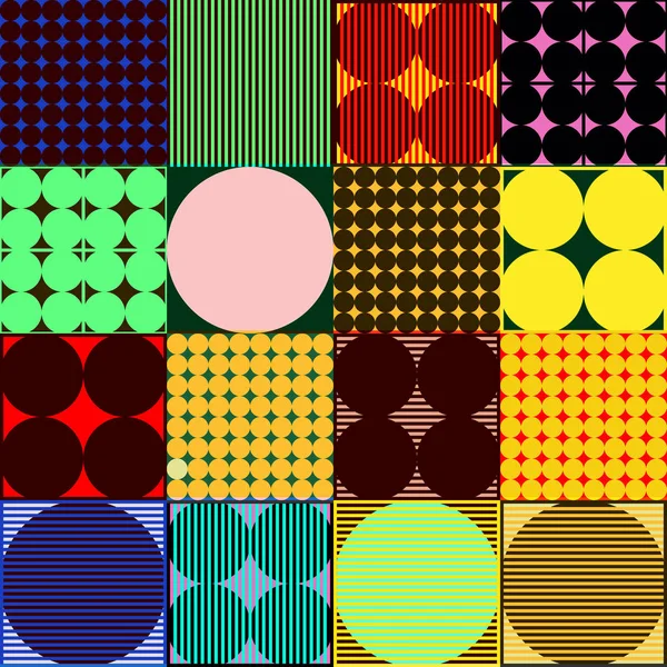 Fun Fashion Geometric Pop Art 1980 Style Pattern — Stock Vector