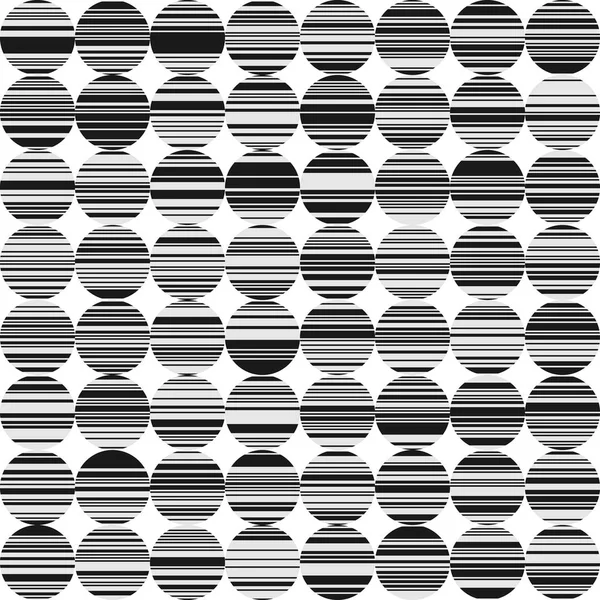 Astratto sfondo BW con cerchi e linee — Vettoriale Stock