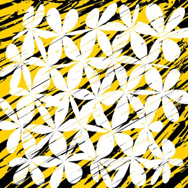 Grunge çiçek şekil kümesi