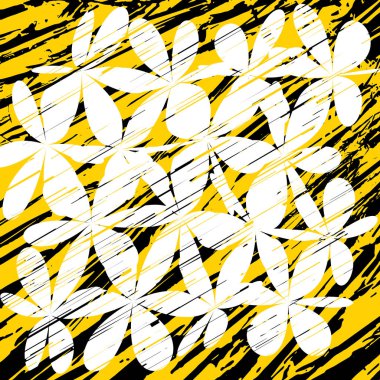 Grunge çiçek şekil kümesi