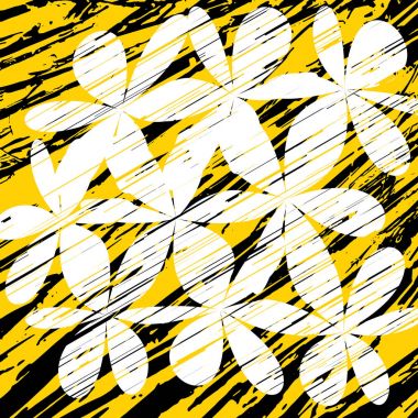 Grunge çiçek şekil kümesi