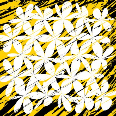 Grunge çiçek şekil kümesi