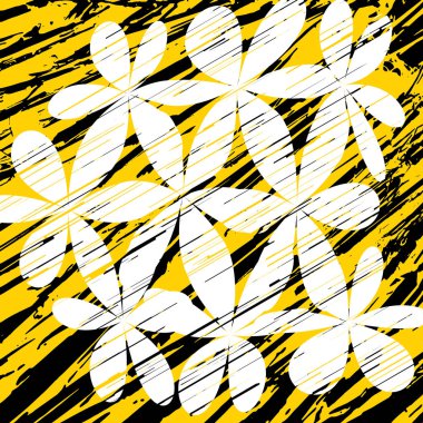 Grunge çiçek şekil kümesi