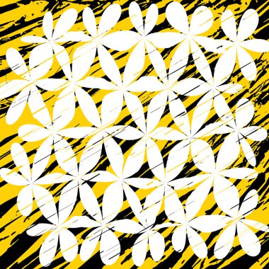 Grunge çiçek şekil kümesi