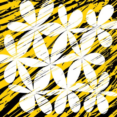 Grunge çiçek şekil kümesi