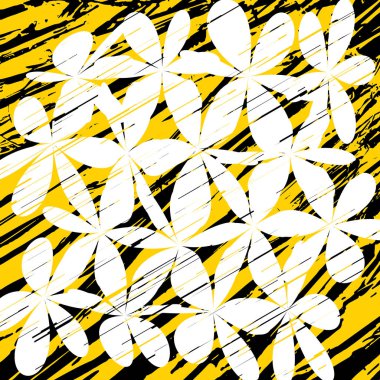 Grunge çiçek şekil kümesi