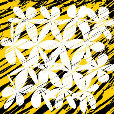 Grunge çiçek şekil kümesi