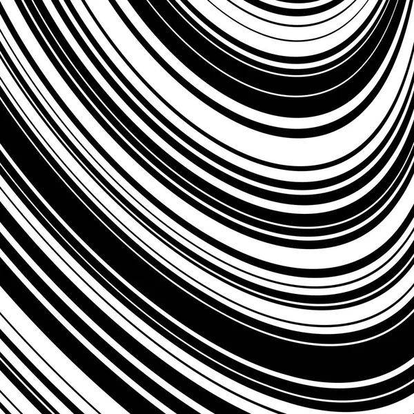 Black and White Wave Stripe Optical Abstract Background — Stock Vector