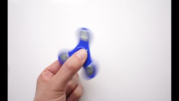 Fidget Finger Spinner Stress Brinquedo Alívio Ansiedade Fidget Spinner Hand — Vídeo de Stock