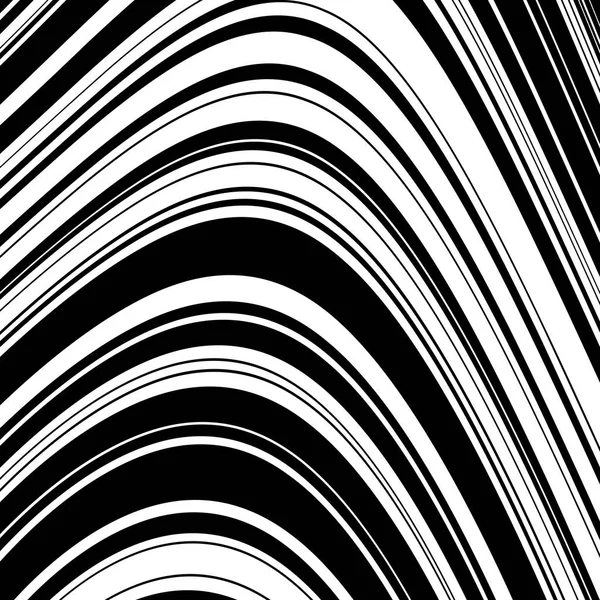 Zwart-wit Wave Stripe optische abstracte achtergrond — Stockvector