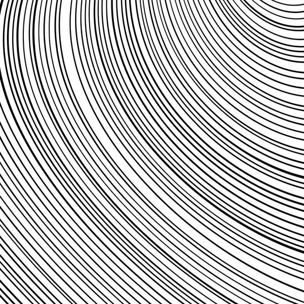 Fond abstrait optique noir et blanc à rayures ondulées — Image vectorielle