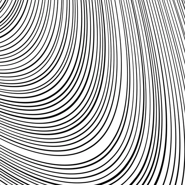 Zwart-wit Wave Stripe optische abstracte achtergrond — Stockvector