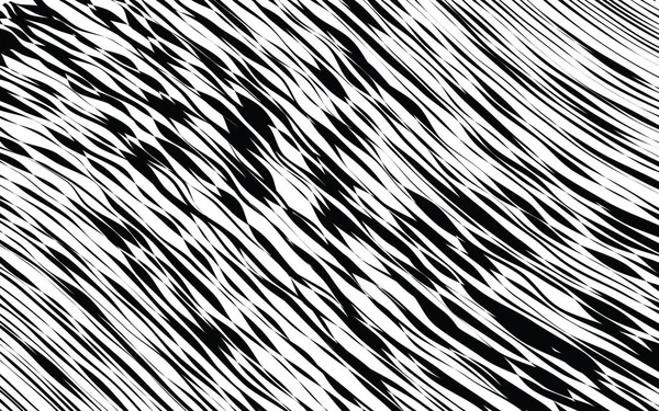 Zwart-wit Wave Stripe optische abstracte achtergrond — Stockvector