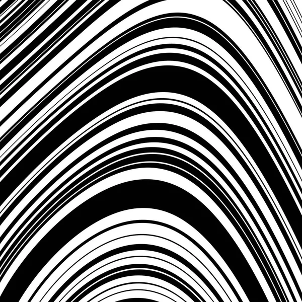 Schwarz-weißer Wellenstreifen optischer abstrakter Hintergrund — Stockvektor