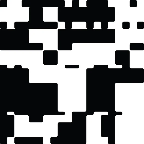 흑인과 백인 추상 둥근 사각형 미술 그래픽 디자인 — 스톡 벡터