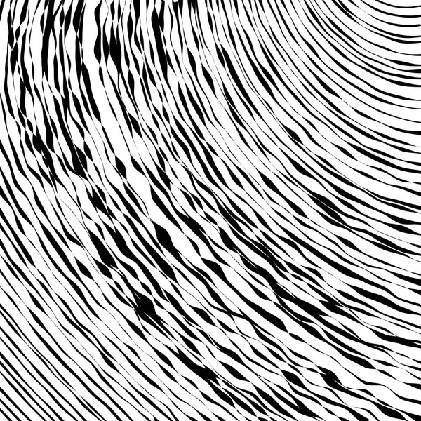Fekete-fehér hullám csík optikai absztrakt háttér — Stock Vector