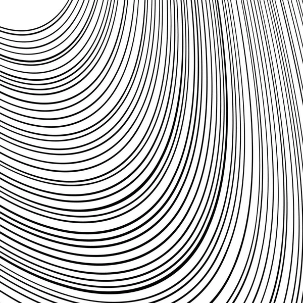 Zwart-wit Wave Stripe optische abstracte achtergrond — Stockvector